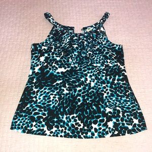 Banana Republic teal/black/white sleeveless top